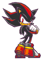 a sprite of shadow from the game sonic battle