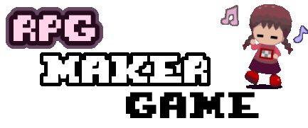 a self-made logo with the text 'rpg maker game' and a gif of a dancing yume nikki from the game yume nikki