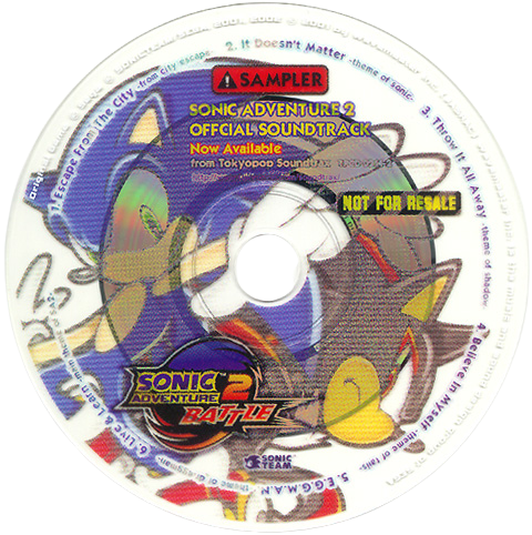 an image of a sonic adventure 2 game cd